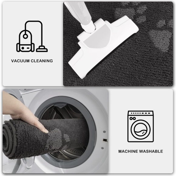 Paw🐾charcoal PURRUGS DirtTrapperDoor Mat24"x59"Non-SlipMachineWashableEn… - Picture 8 of 8
